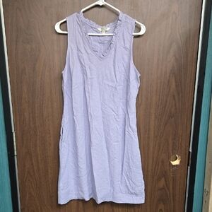 Briggs New York Size S Light Purple Sleeveless Linen Blend Midi Dress